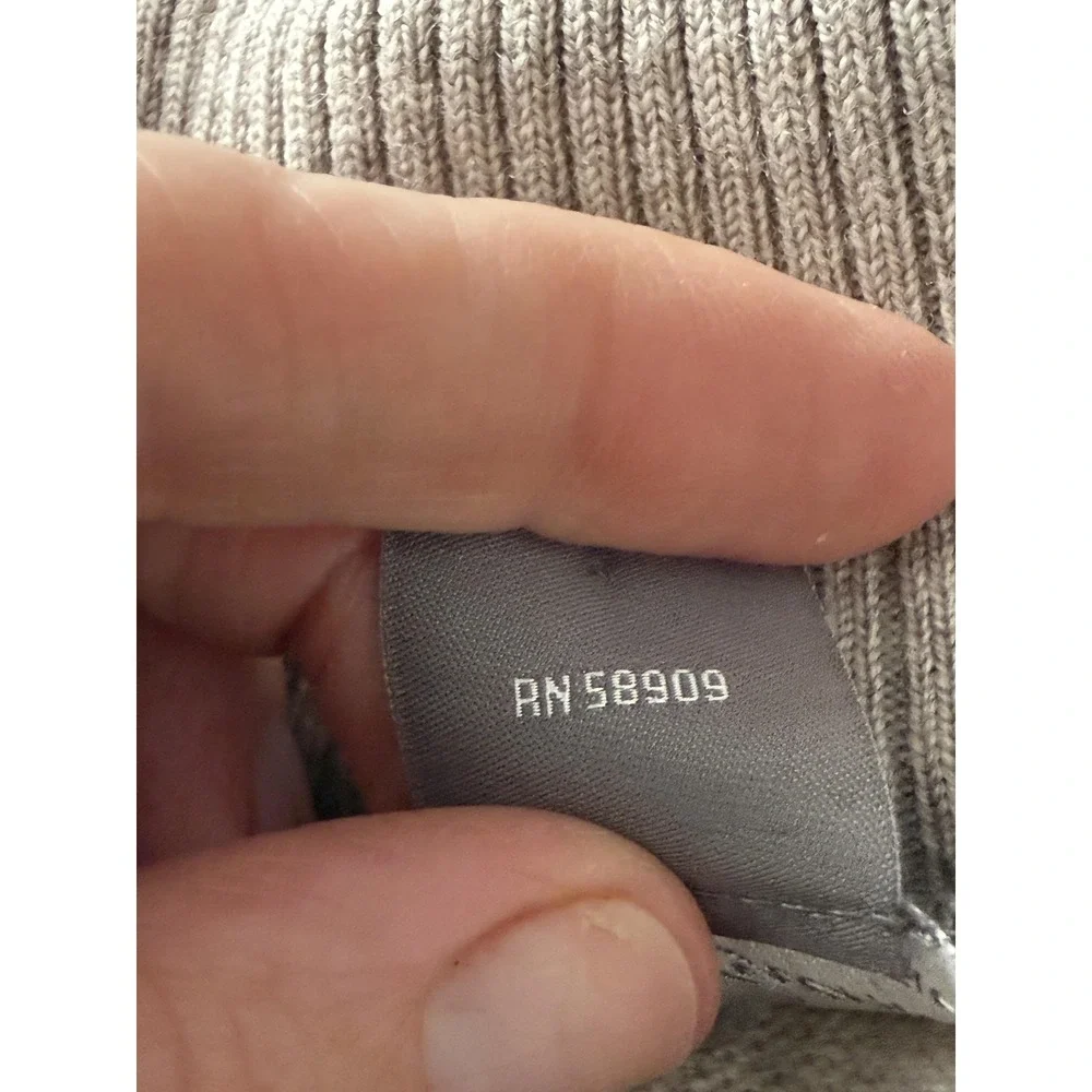 Cremieux Sweater Mens XL Beige Extra Fine Merino Wool Quarter Zip Mock Neck